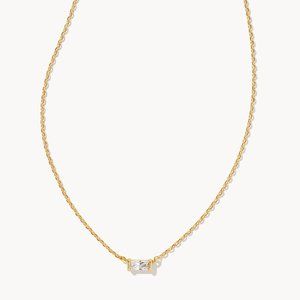 Kendra Scott Juliette Gold Pendant Necklace in White Crystal